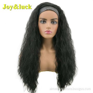Wholesale Wig Ladies Hair African Grey Hairband Long Natural Afro Kinky Curly Headband Wigs for Black Women Synthetic Hair Wigs
